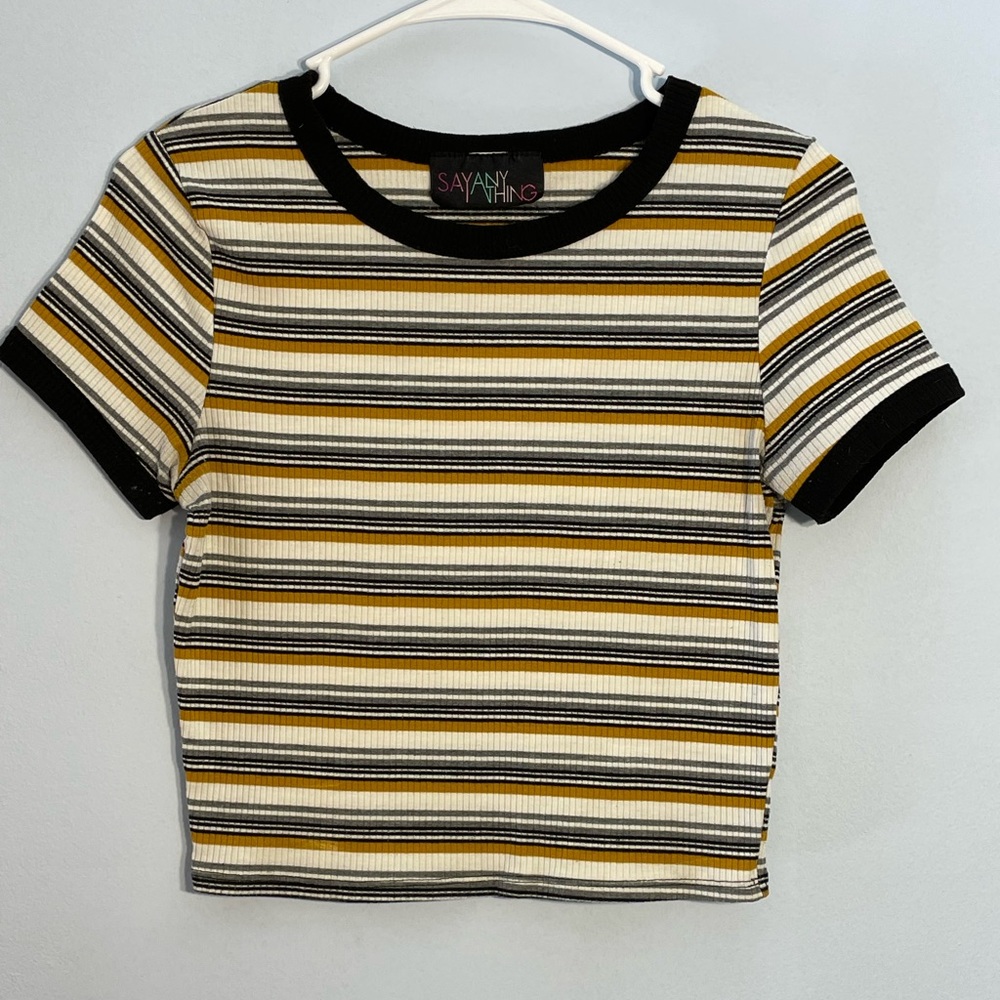 Say Anything, yellow and black striped shirt